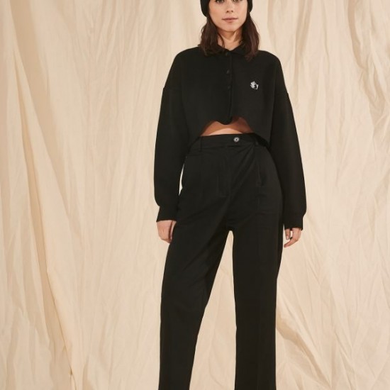 HIGH WAISTED TROUSERS (BLACK)
