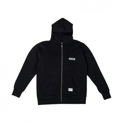 BLACK ALL LOGOS ZIP-HOODIE
