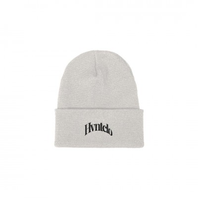 WHITE SEMICIRCLE BEANIE