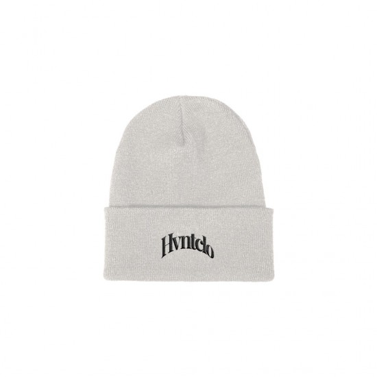 WHITE SEMICIRCLE BEANIE