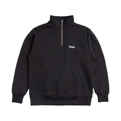 LENGTHY SCRIPT BLACK HALF-ZIP 