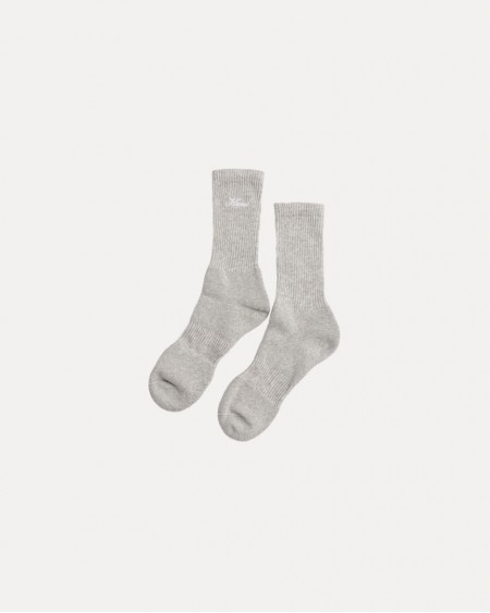 HEATHER GREY CALLIGRAPHY SOCKS