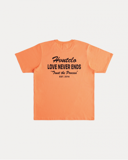 LOVE NEVER ENDS PEACH TEE