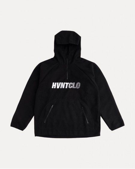 BLACK DEGRADE HALF-ZIP HOODIE