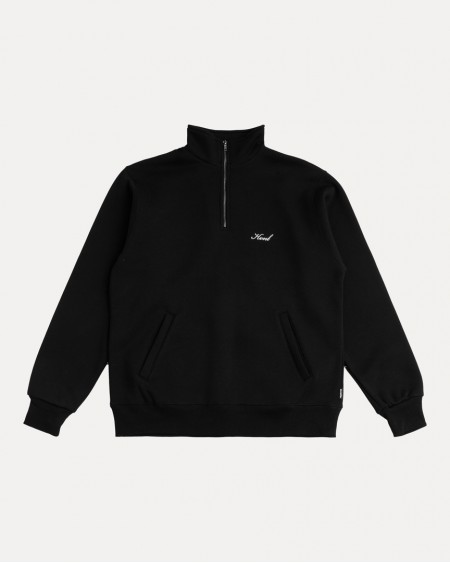 BLACK CALLIGRAPHY HALF-ZIP