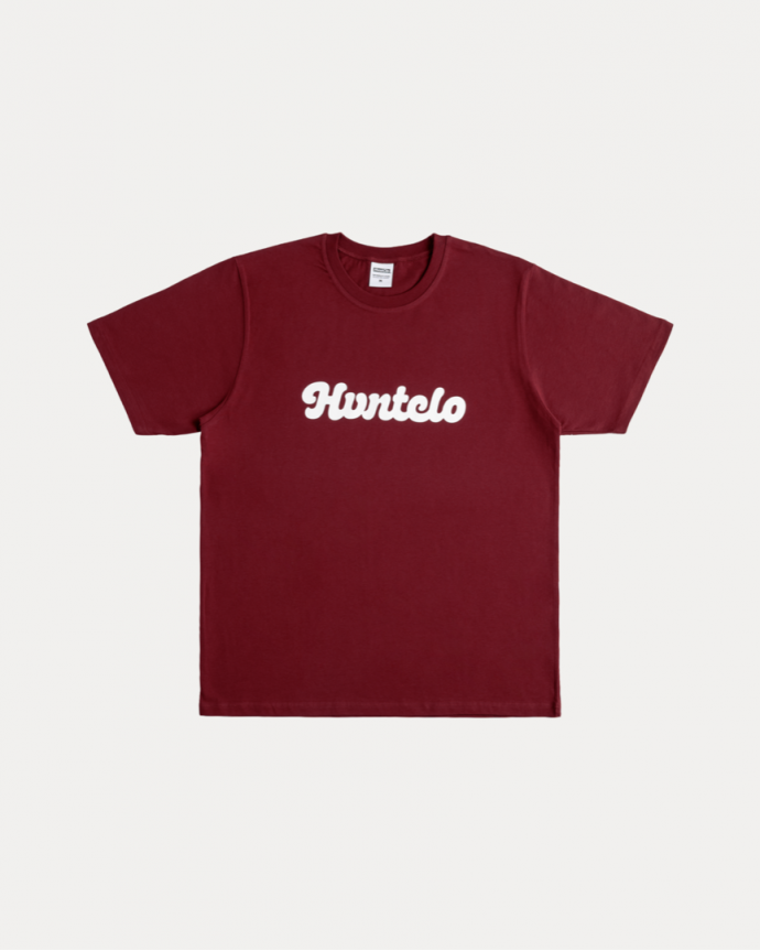 CURVED FONT BURGUNDY TEE