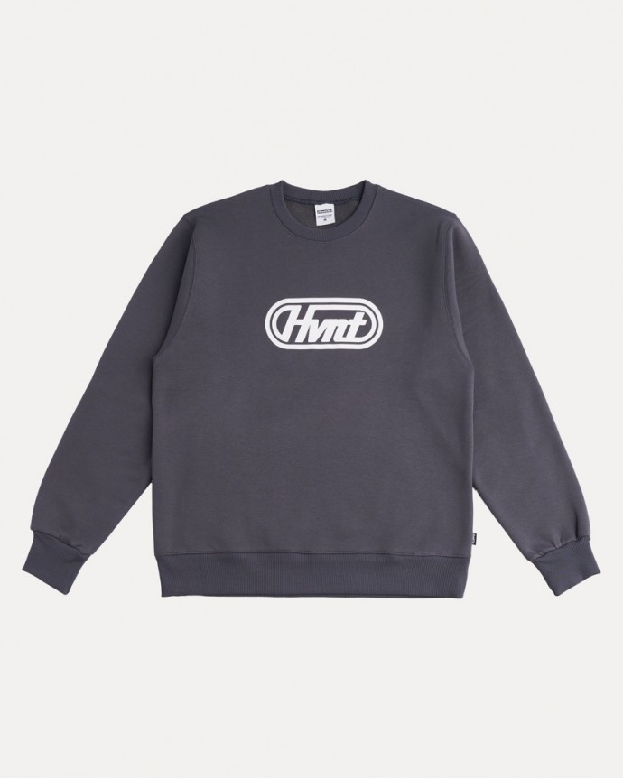 DARK GREY OVAL CREWNECK