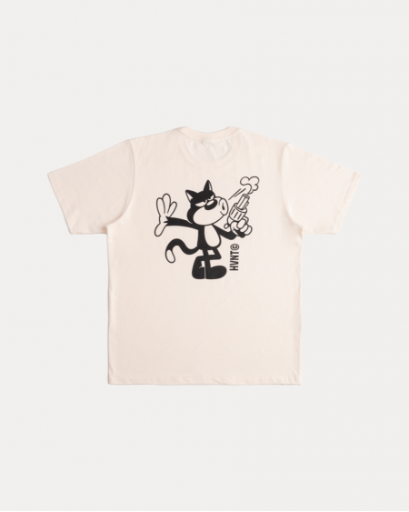 CAT W/ THE GUN IVORY TEE