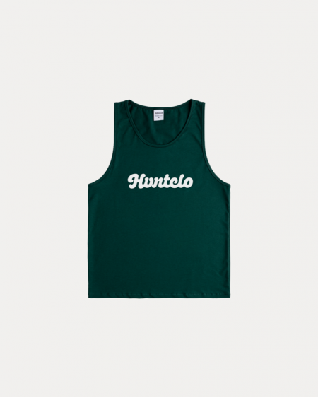 CURVED DARK GREEN TANK-TOP