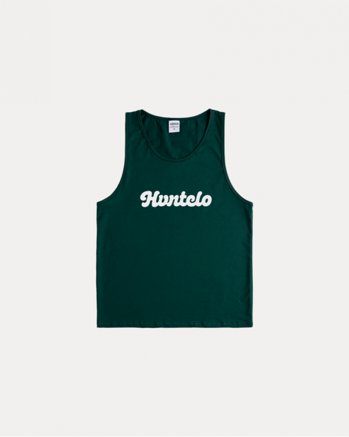 CURVED DARK GREEN TANK-TOP