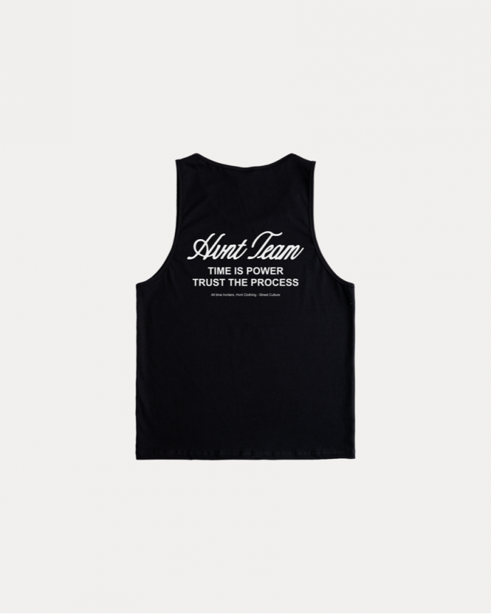 TIME IS POWER BLACK TANK-TOP