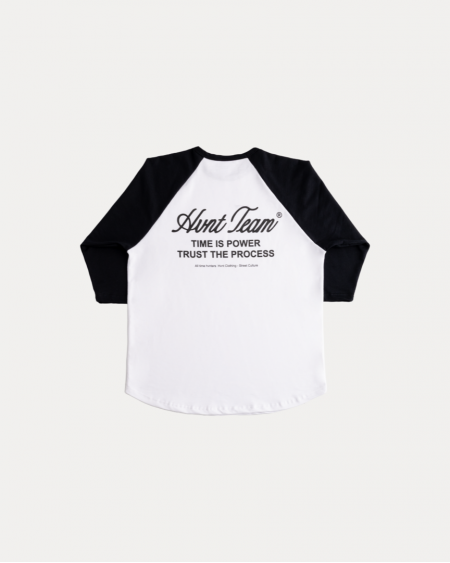 TIME IS POWER WHITE/BLACK 3/4 SLEEVE
