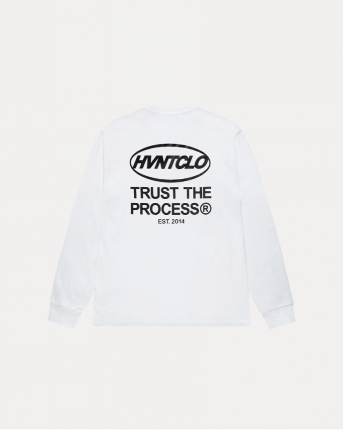 TRUST THE PROCESS WHITE LONGSLEEVE