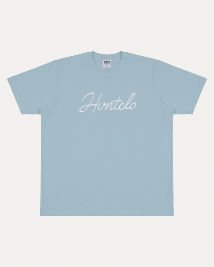 LIGHT BLUE CALLIGRAPHY TEE
