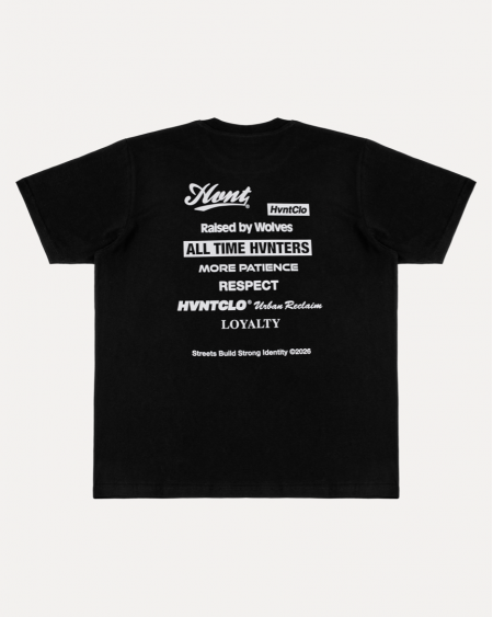 BLACK ALL LOGOS TEE