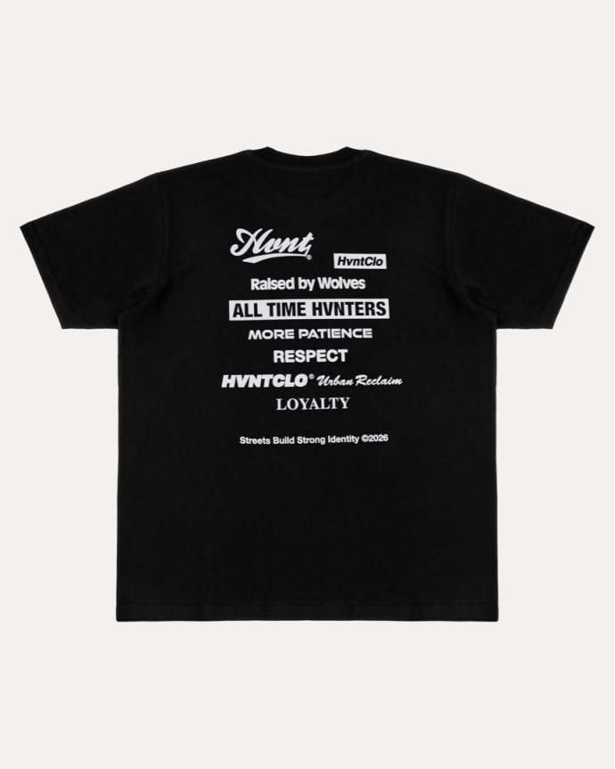 BLACK ALL LOGOS TEE