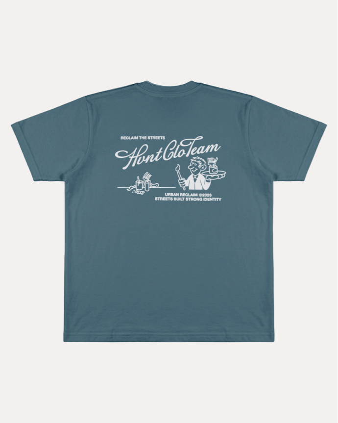 GREY-BLUE PAINTER TEE