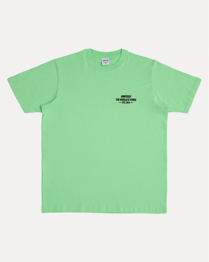 NEON GREEN THE WORLD IS YOURS TEE