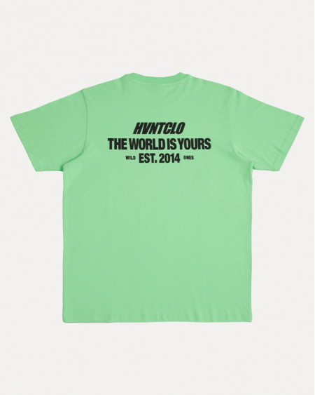 NEON GREEN THE WORLD IS YOURS TEE