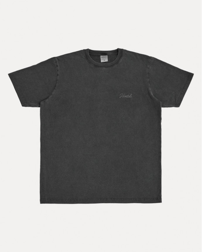 DYED GREY CALLIGRAPHY TEE