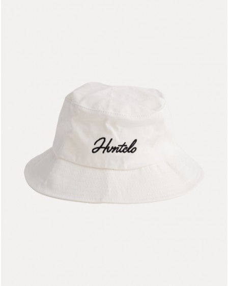WHITE CALLIGRAPHY BUCKET HAT