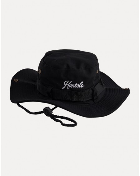 BLACK CONTINUOUS BUCKET HAT
