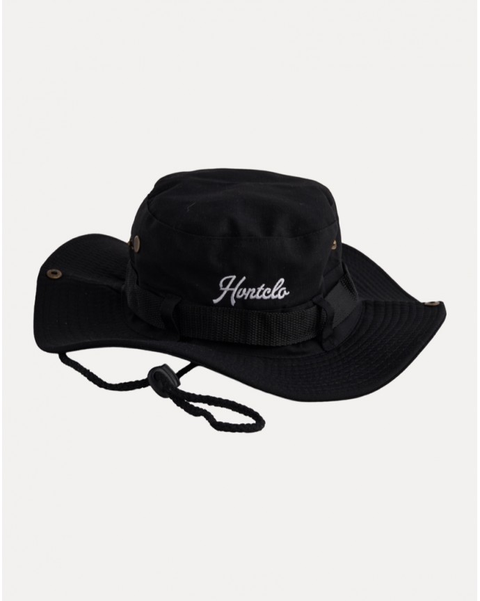 BLACK CONTINUOUS BUCKET HAT